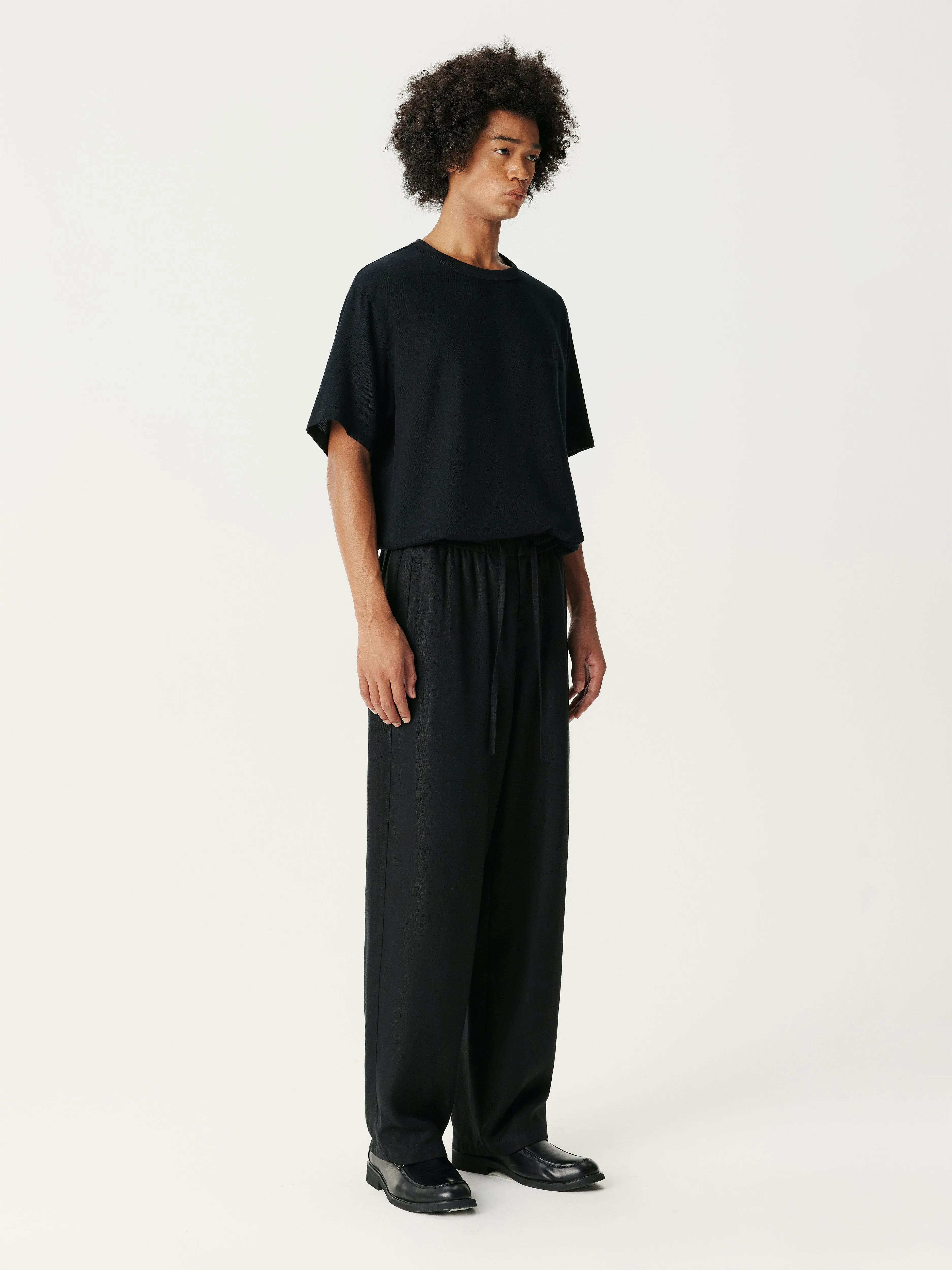 Black Tencel Linen Pants