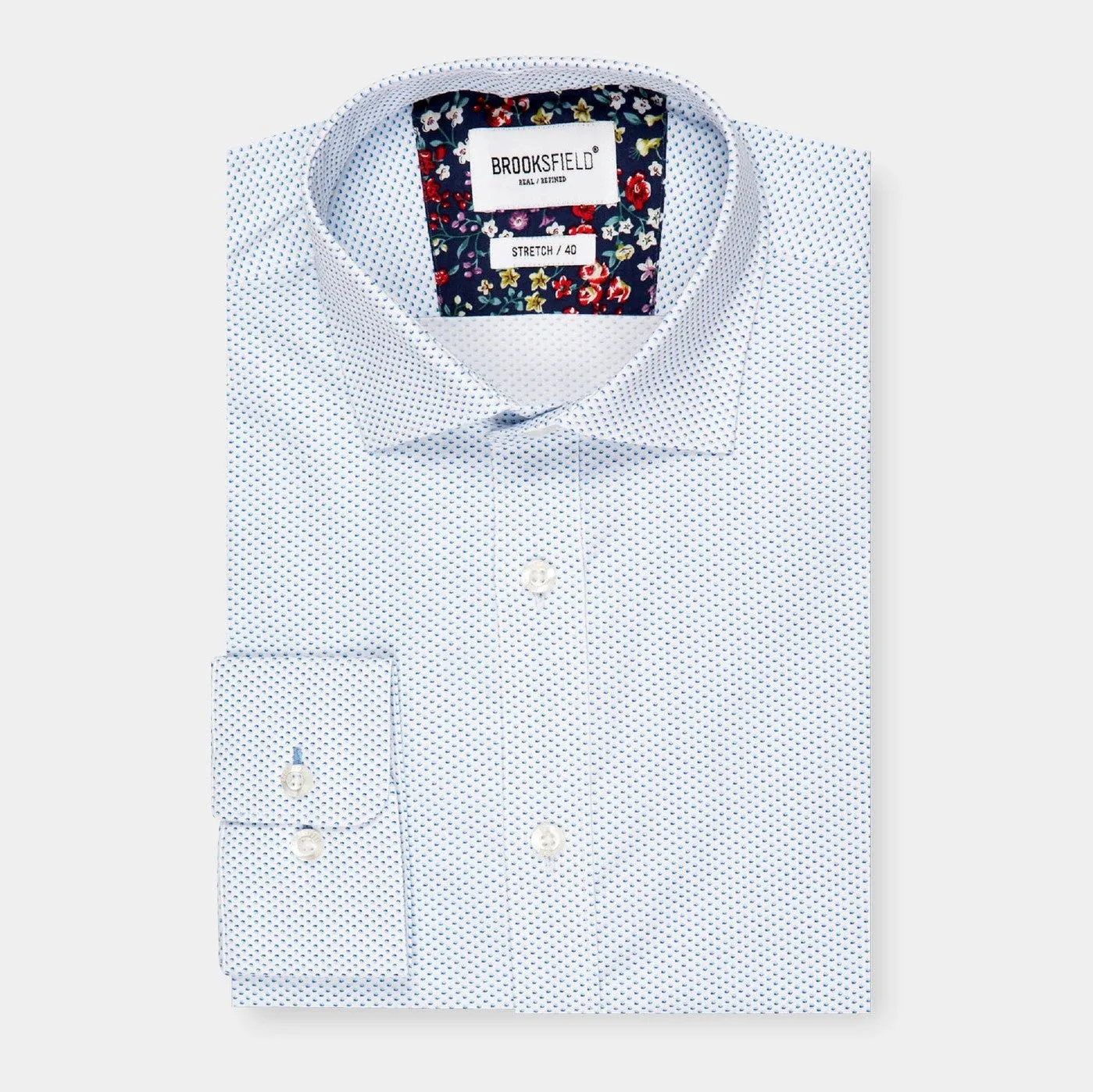 Brooksfield Stretch Print Shirt
