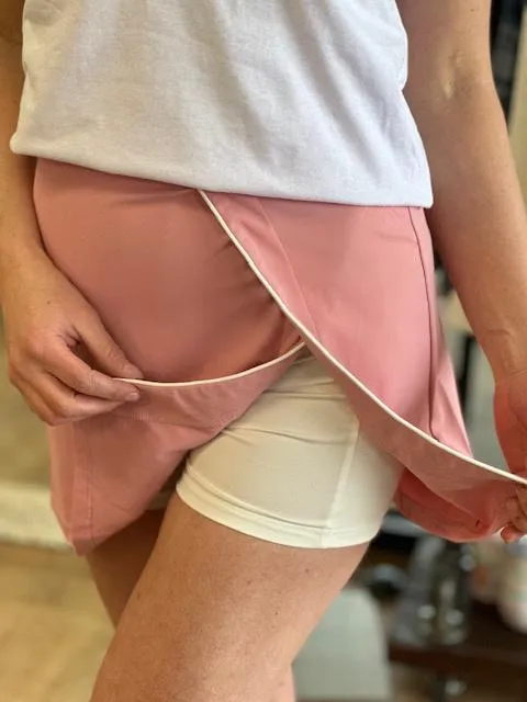 Steffi Pink Tennis Skirt with Built-in Shorts