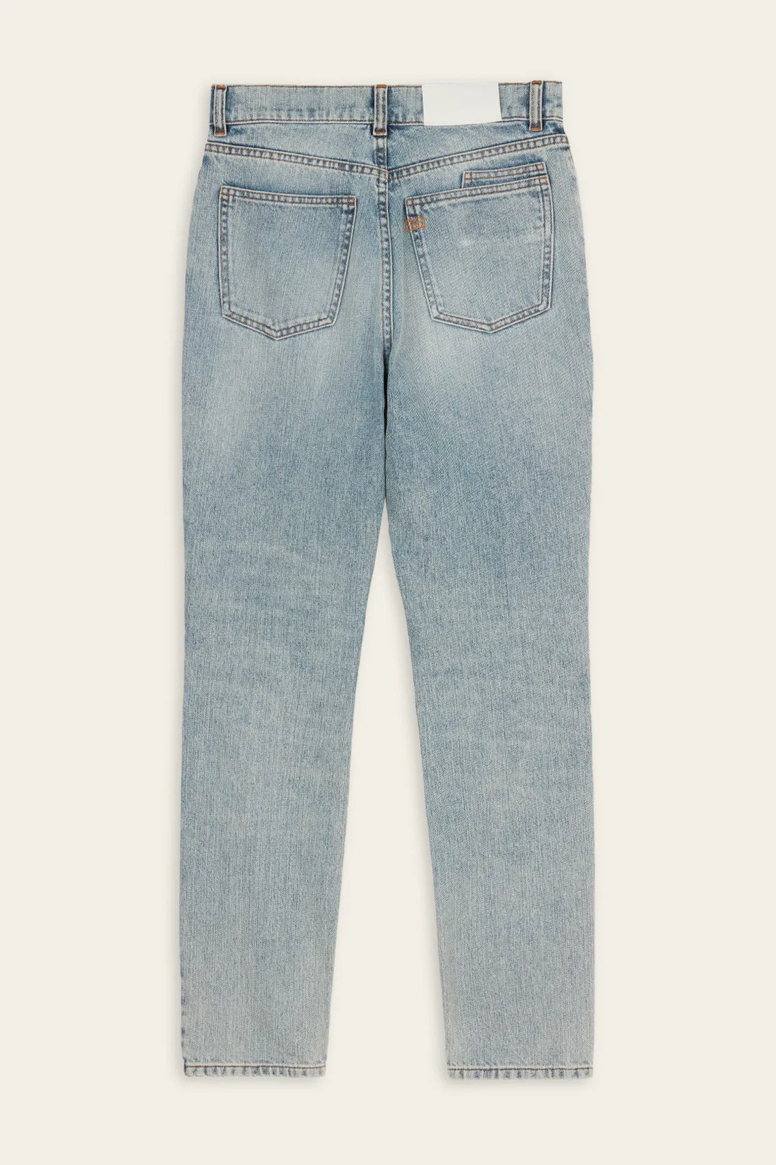WASHED DENIM STRAIGHT LEG JEANS